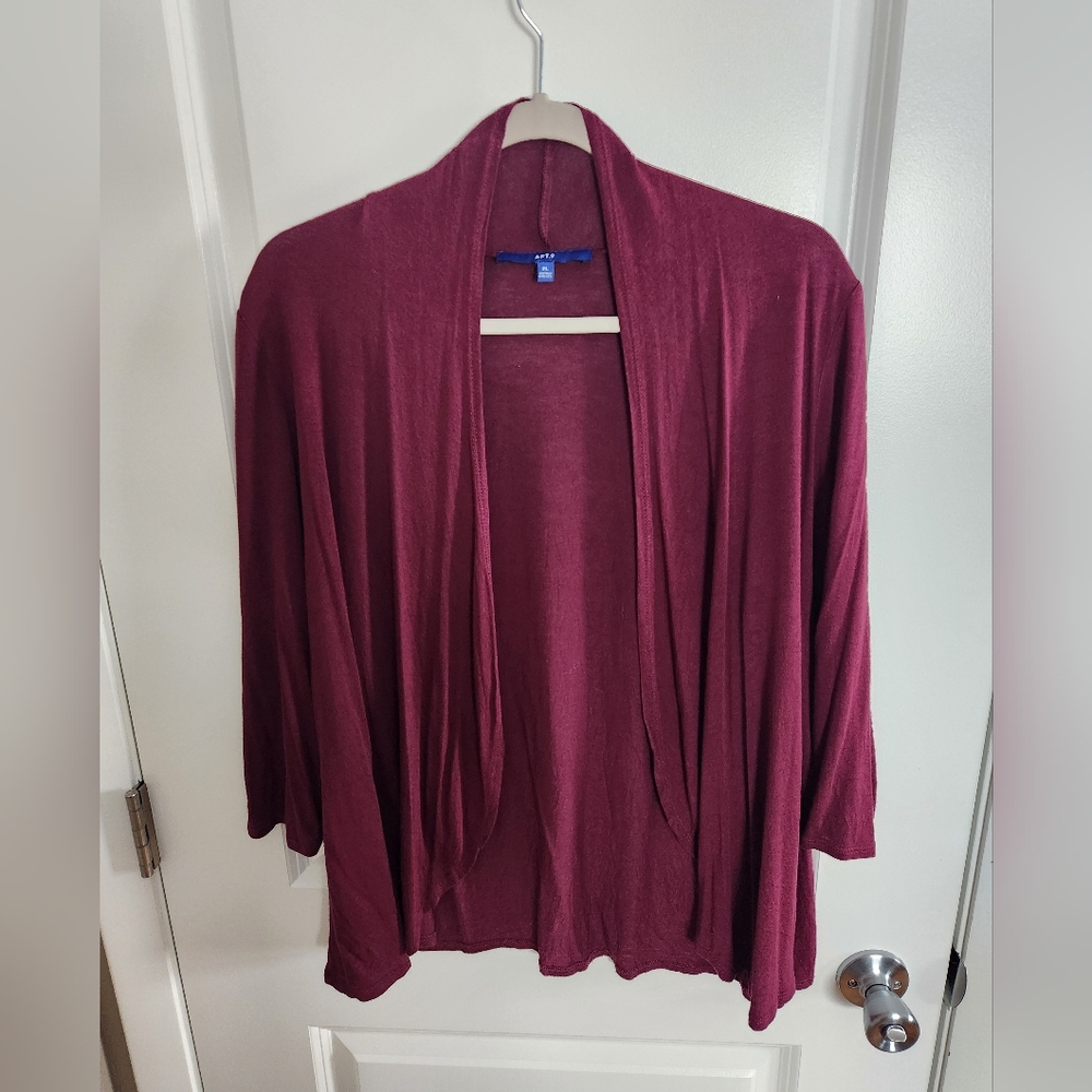 APT. 9 burgundy 3/4 sleeve lightweight cardigan size PL